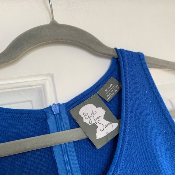 Anthropologie Girls From Savoy Blue Sweater Dress size Medium Black Summer - Picture 3 of 6